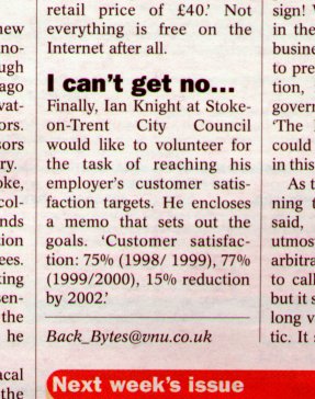 I got a mention in Backbytes and here it is