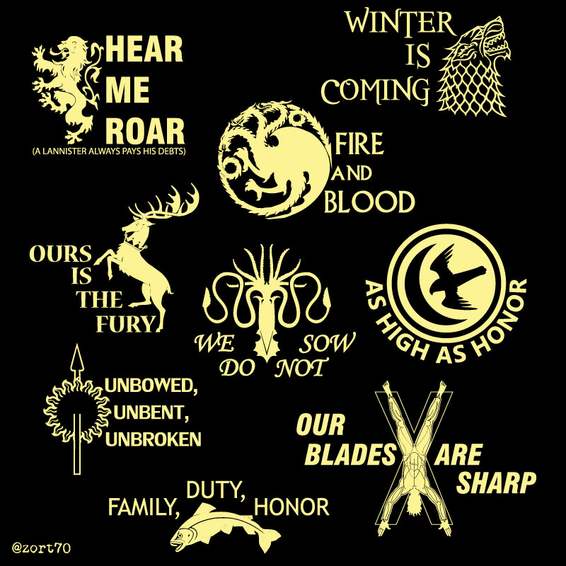 Game of Thrones House Mottos