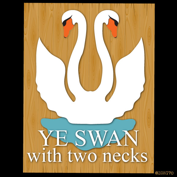 Swan with 2 necks pub sign